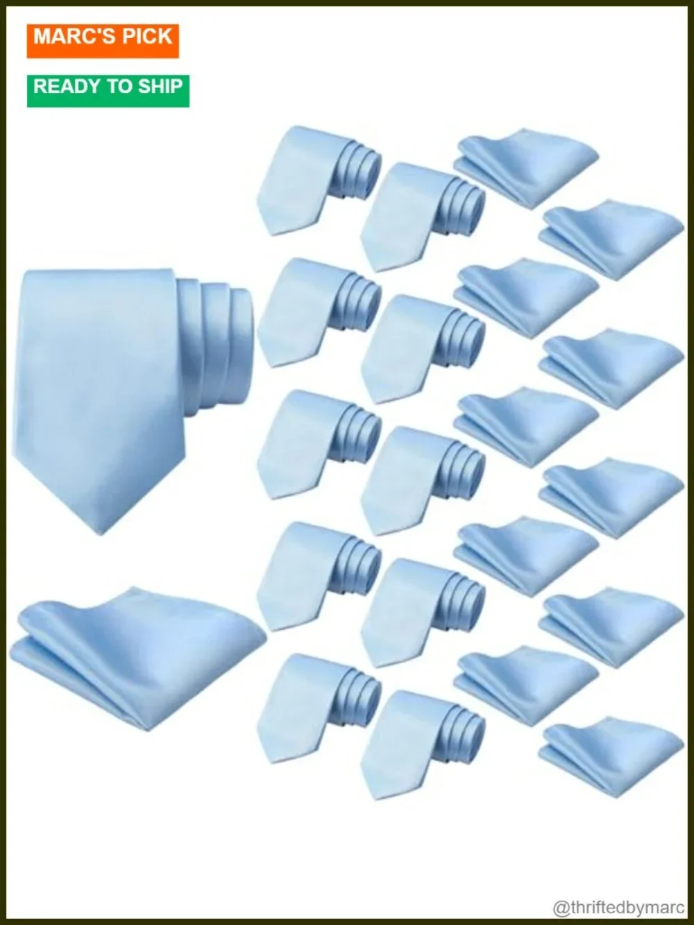 10 Tie and Pocket Square Sets for Men Satin Formal Solid Ties
